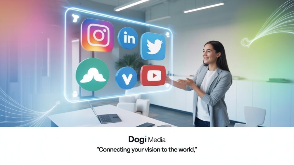 Person building a strong personal brand online with social media platforms and digital presence.